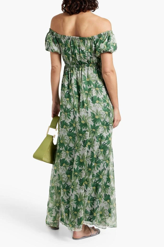 HVN Nancy off-the-shoulder floral-print silk-chiffon maxi dress 3