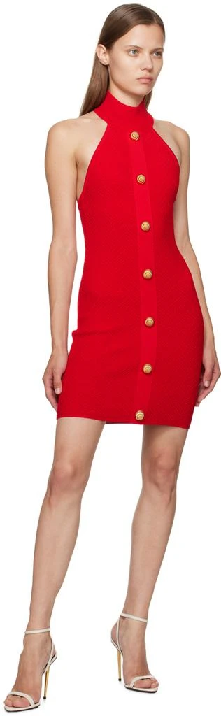 Balmain Red Halter Neck Minidress 4