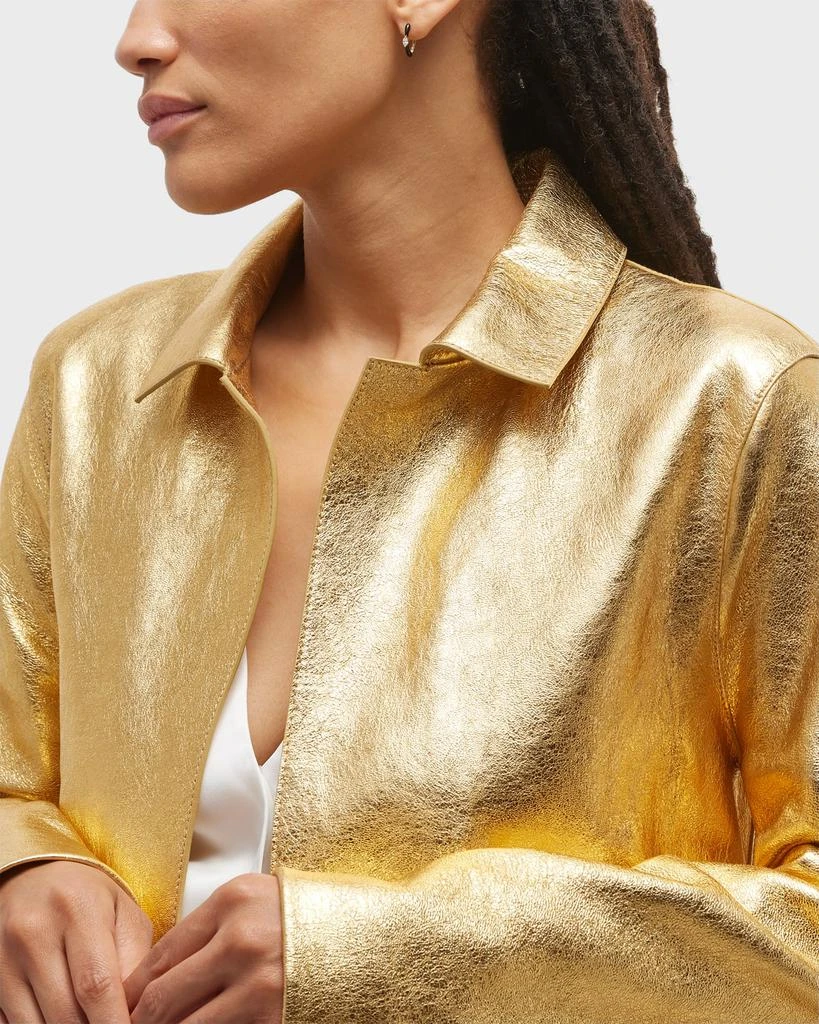 Frederic Sage Yellow Gold Small Straight Marquise Center Black Enamel Hoop Earrings 5