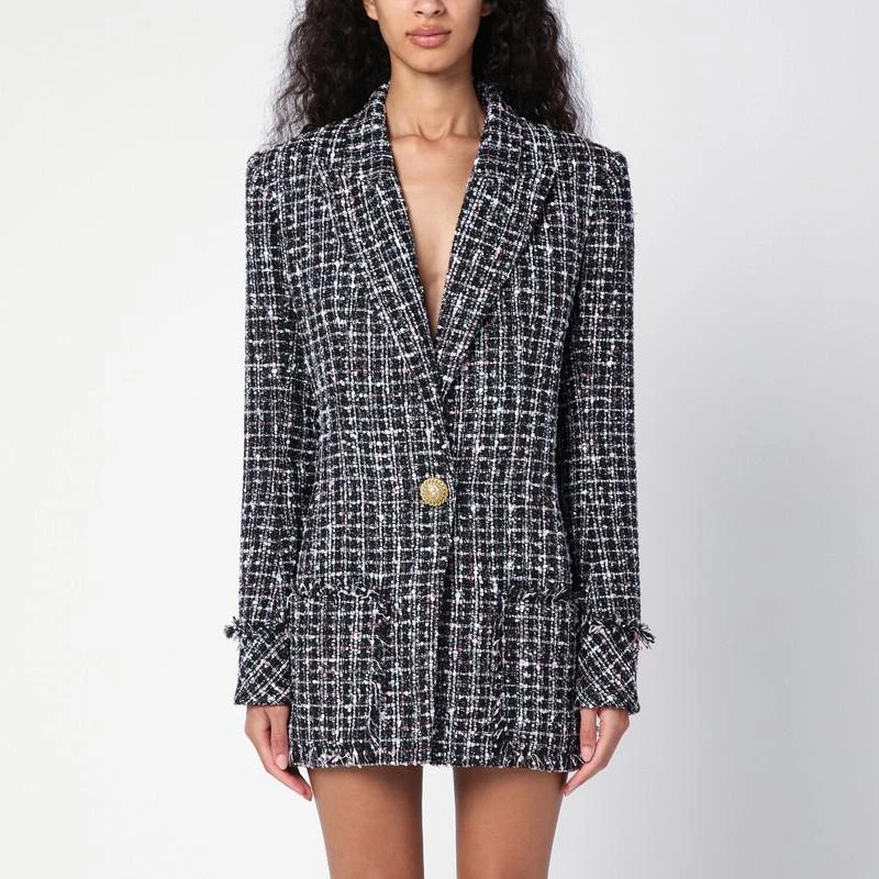 Balmain Single-breasted tweed blazer dress 1