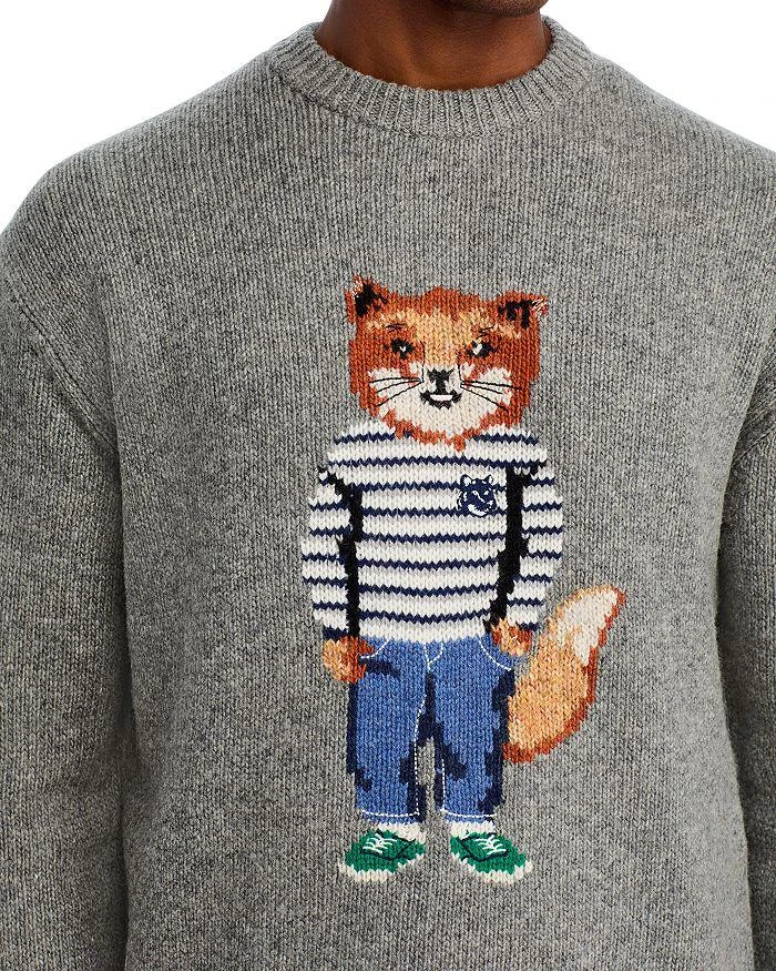 Maison Kitsuné Dressed Fox Regular Fit Intarsia Wool Sweater 5