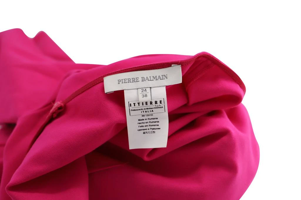 PIERRE BALMAIN Knit Bodycon Midi Dress in Pink Viscose 4