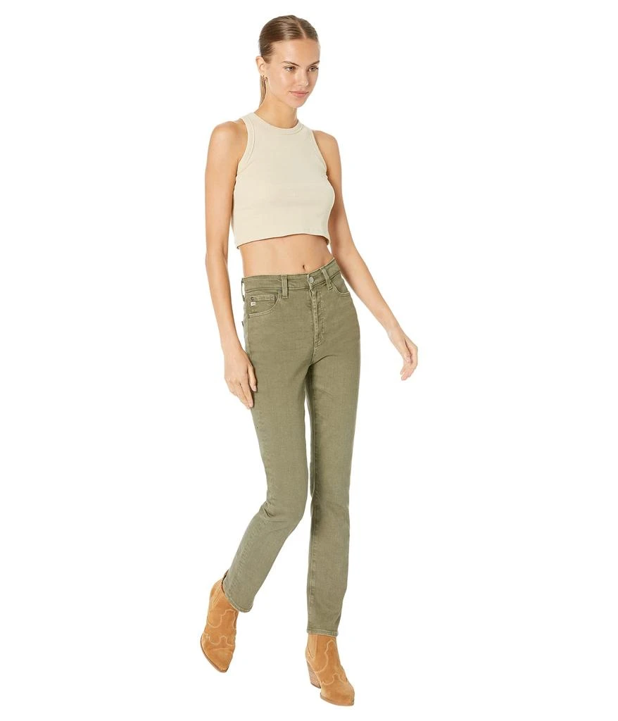 AG Jeans Alexxis Vintage High-Rise Slim Straight in 3 Years Sulfur Armory Green 4