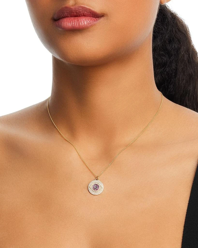 Nina Gilin 14K Yellow Gold Ruby, Sapphire & Diamond Eye of Protection Pendant Necklace, 16-18" 2