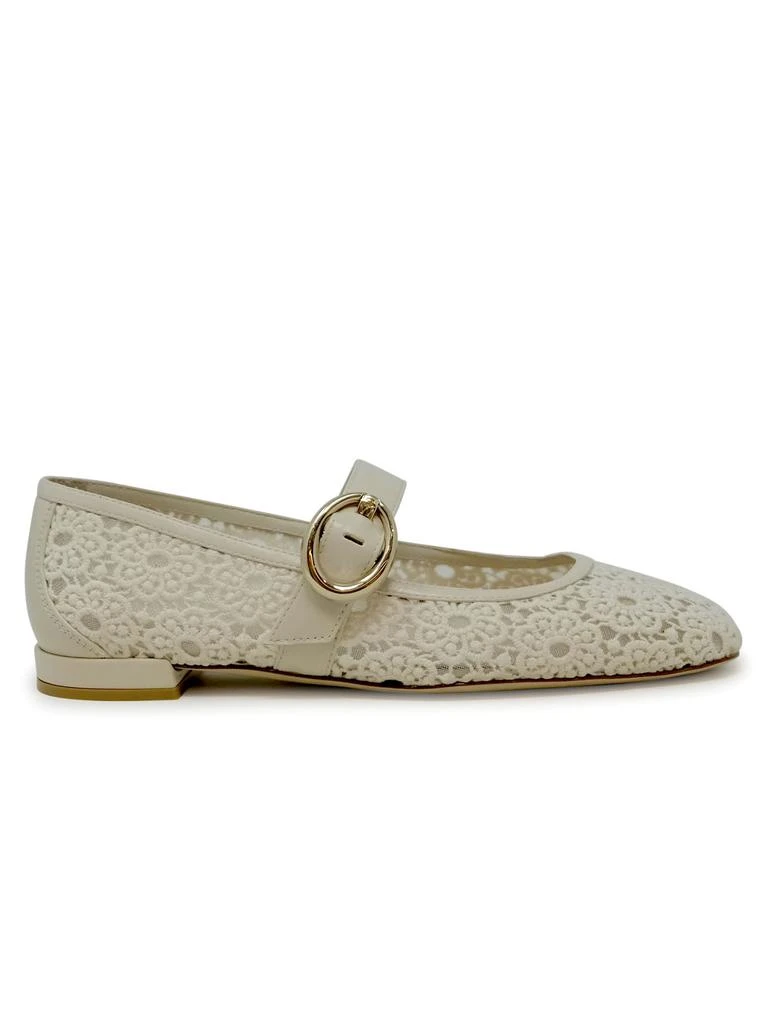 Stuart Weitzman Sk921 Ivory Lace Arabella Mary Jane Shoes 1