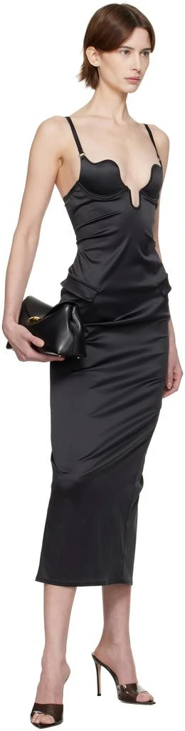 Fleur du Mal Black Seduce-U Plunge Midi Dress 4