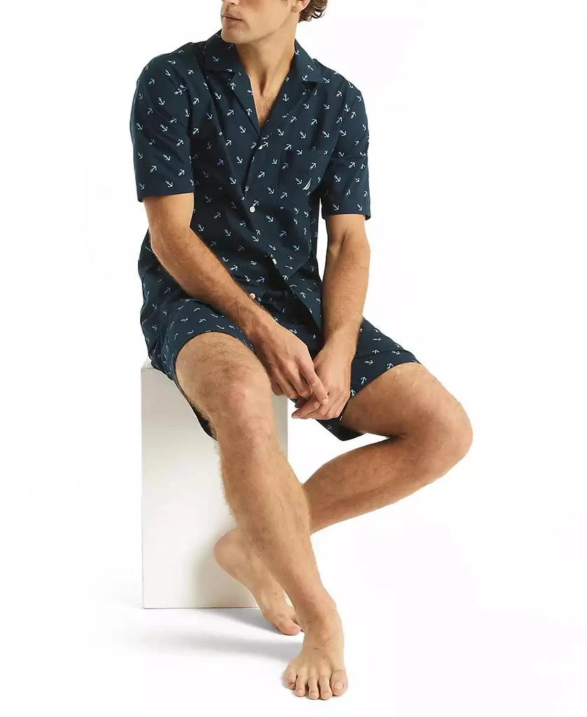 Nautica Men's Crafted Printed Camp Sleep Pajama Shirt 2