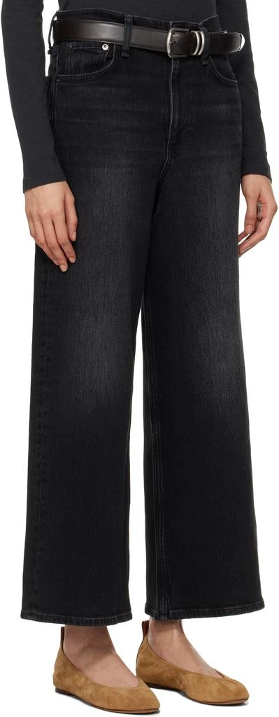 Rag & Bone Black 'The Andi' High-Rise Ankle Wide Leg Jeans 2