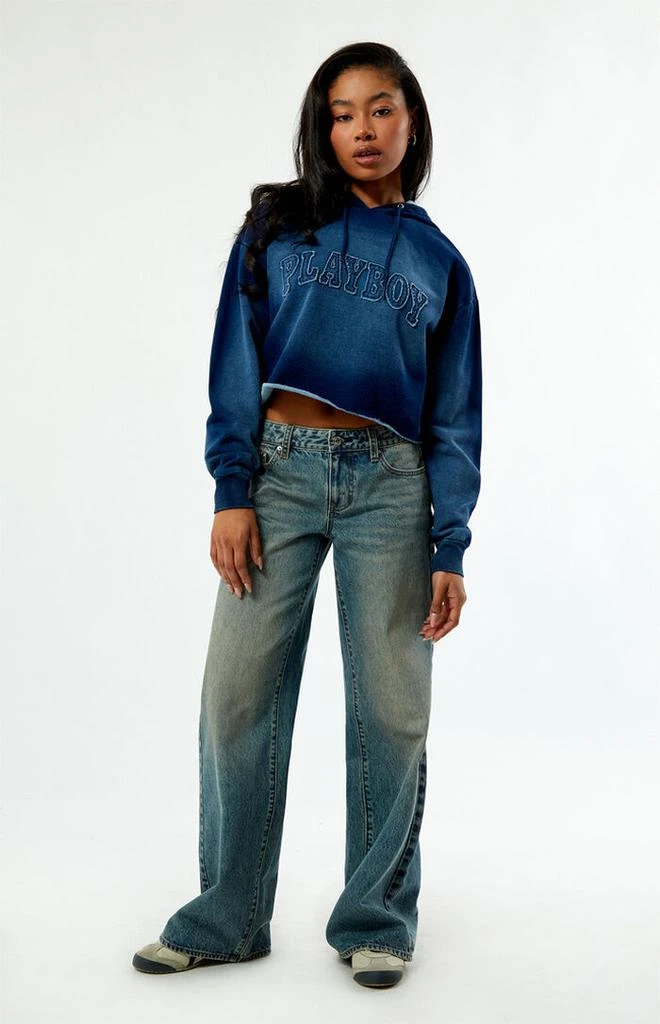 Playboy By PacSun Frayed Applique Cropped Hoodie 4