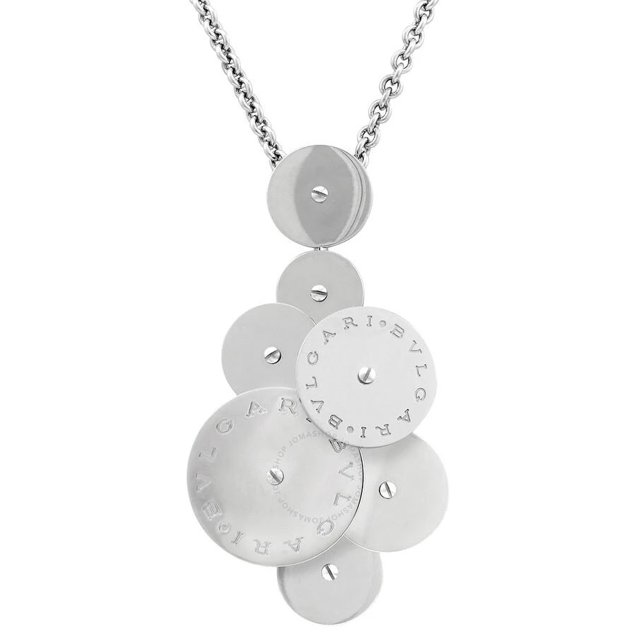 Bvlgari Pre-owned Bvlgari Ladies Cicladi 18k White Gold Rotating Disc Pendant Chain Necklace 3