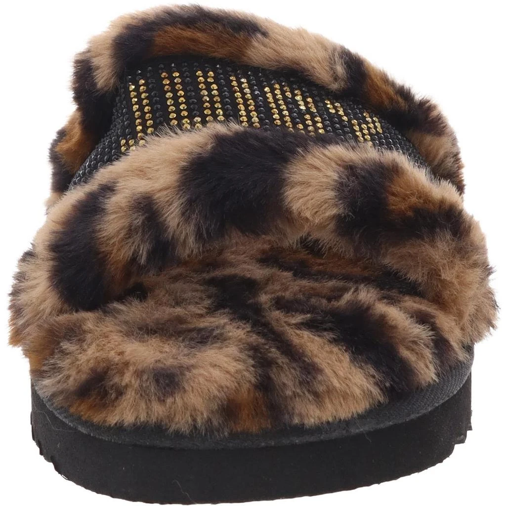 Juicy Couture halo Womens Embellished Faux Fur Slide Slippers 3