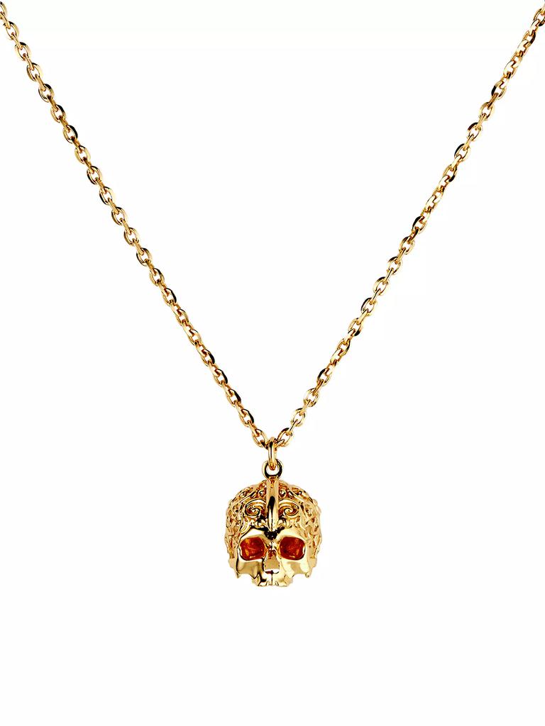 Emanuele Bicocchi 24K Gold-Plated Sterling Silver Arabesque Skull Necklace