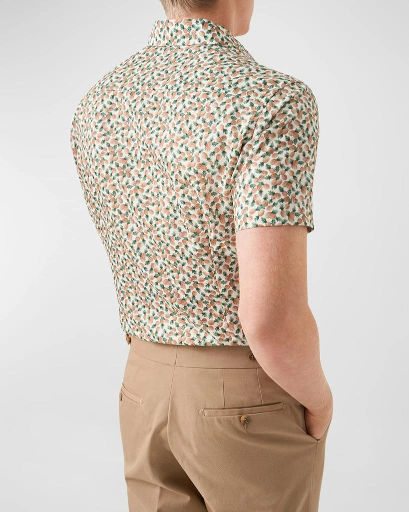 Eton Men's Pineapple-Print Short-Sleeve Contemporary-Fit Shirt 4