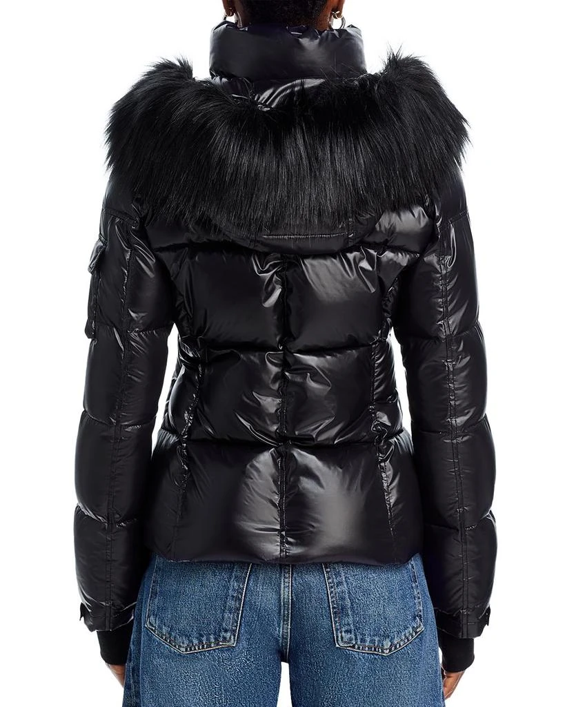 AQUA Faux Fur Trim Gloss Puffer Jacket - Exclusive 3
