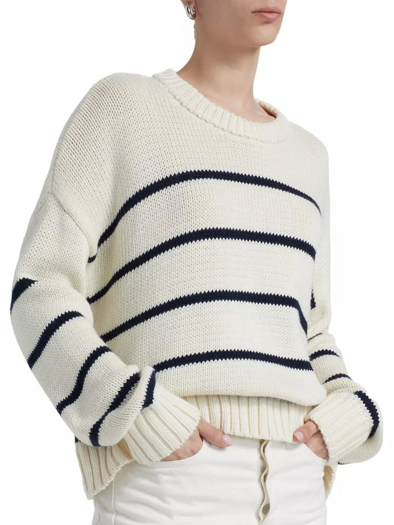 Jenni Kayne Chloe Striped Cotton Crewneck Sweater 6