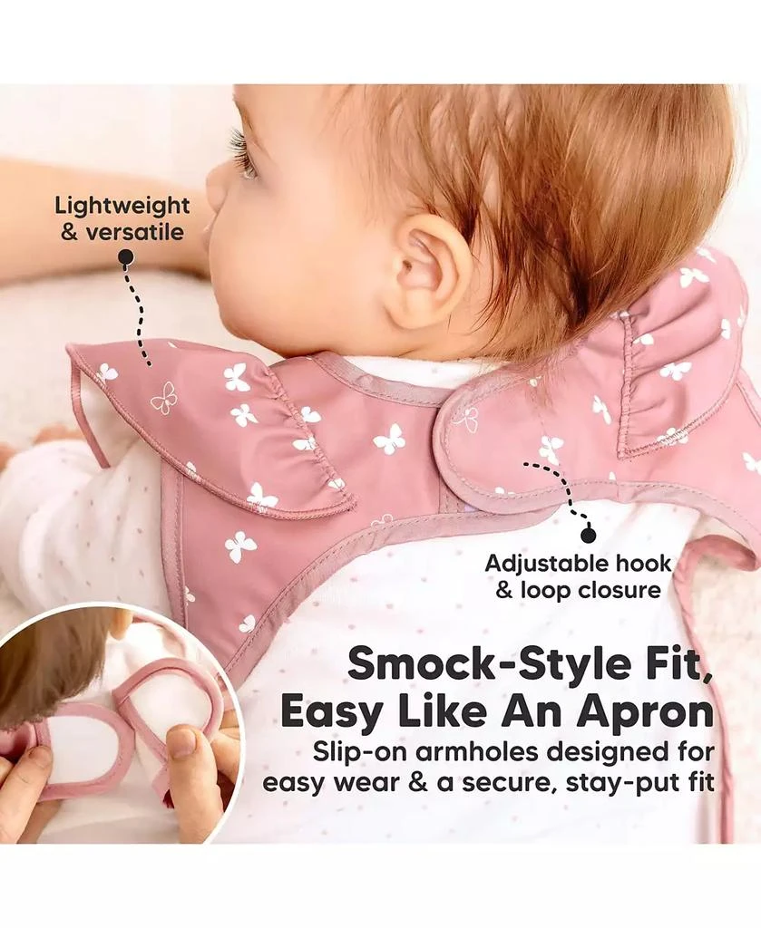 KeaBabies 2-Pack Fae Waterproof Bibs for Baby Girl, Boy - Large Baby Bibs for Eating, Infant Feeding Essentials, Lightweight, Cute 3