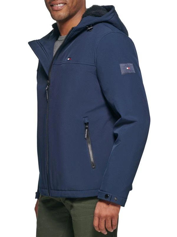 Tommy Hilfiger Softshell Faux Shearling Performance Hooded Jacket 4