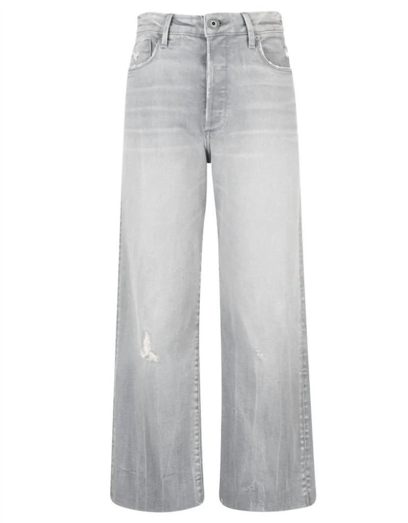 Edyson Vincent Wide Straight Leg Raw Hem In Hidden Grey Logan Wash 4