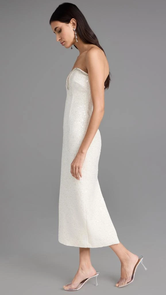 knee length dresses for ladies Self-Portrait- Cream Boucle Midi Dress – High-End Hire main image 1