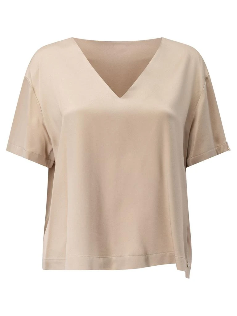 Herno Herno V-Neck Satin T-Shirt 1