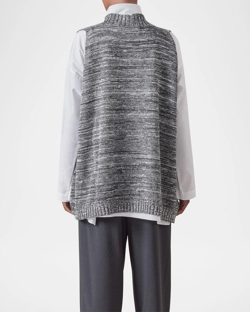 Eskandar A-Line Sleeveless V Sweater (Mid Plus Length) 3