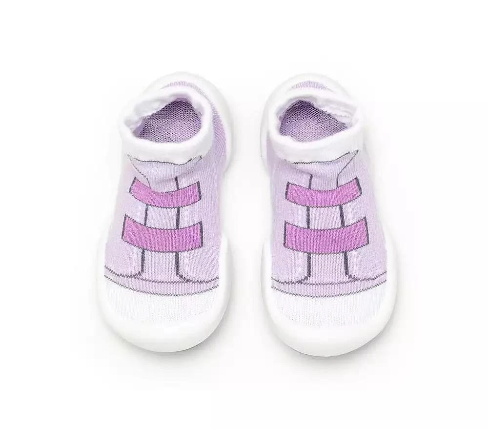 Komuello Infant Girl Breathable Washable Non-Slip Sock Shoes Walker - Violet