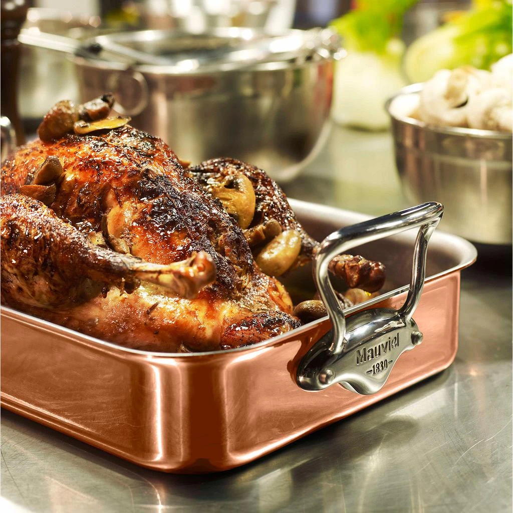 Mauviel M'150s Copper Tri-Ply Roasting Pan with Rack 2