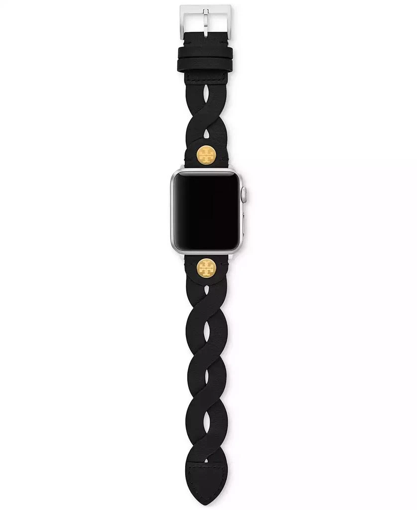 Tory Burch Women's Black Braided Leather Band for Apple Watch® 38-45mm 2