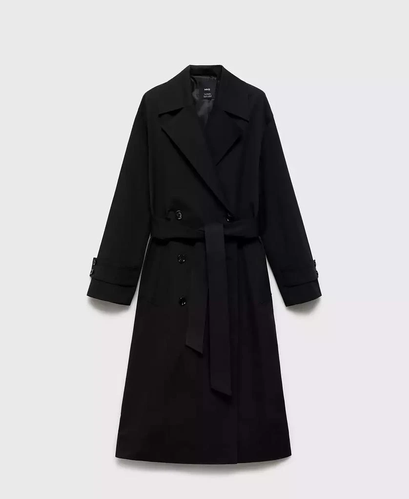 Mango Women's Long Oversized Double-Breasted Trench Coat 1