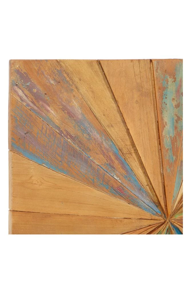 GINGER BIRCH STUDIO Brown Teakwood Handmade Radial Starburst Wall Decor 6