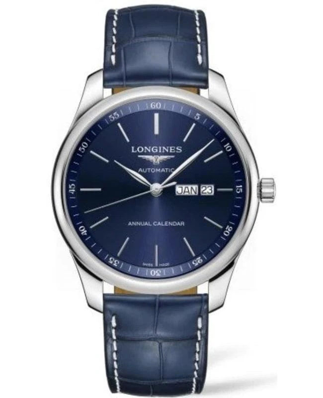 Longines Longines Master Collection Automatic 42mm Blue Dial Blue Leather Strap Men's Watch L2.920.4.92.0 1
