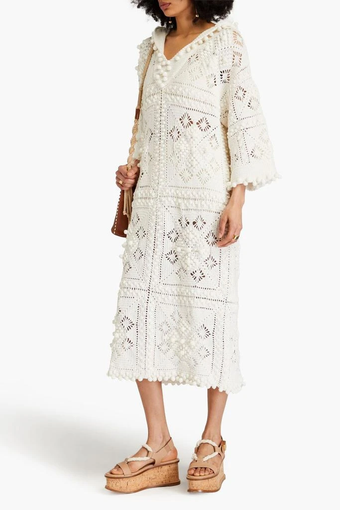 white christmas dresses ZIMMERMANN CROCHET TRIMMED PATCHWORK PAISLEY-PRINT LINEN MIDI DRESS main image 1