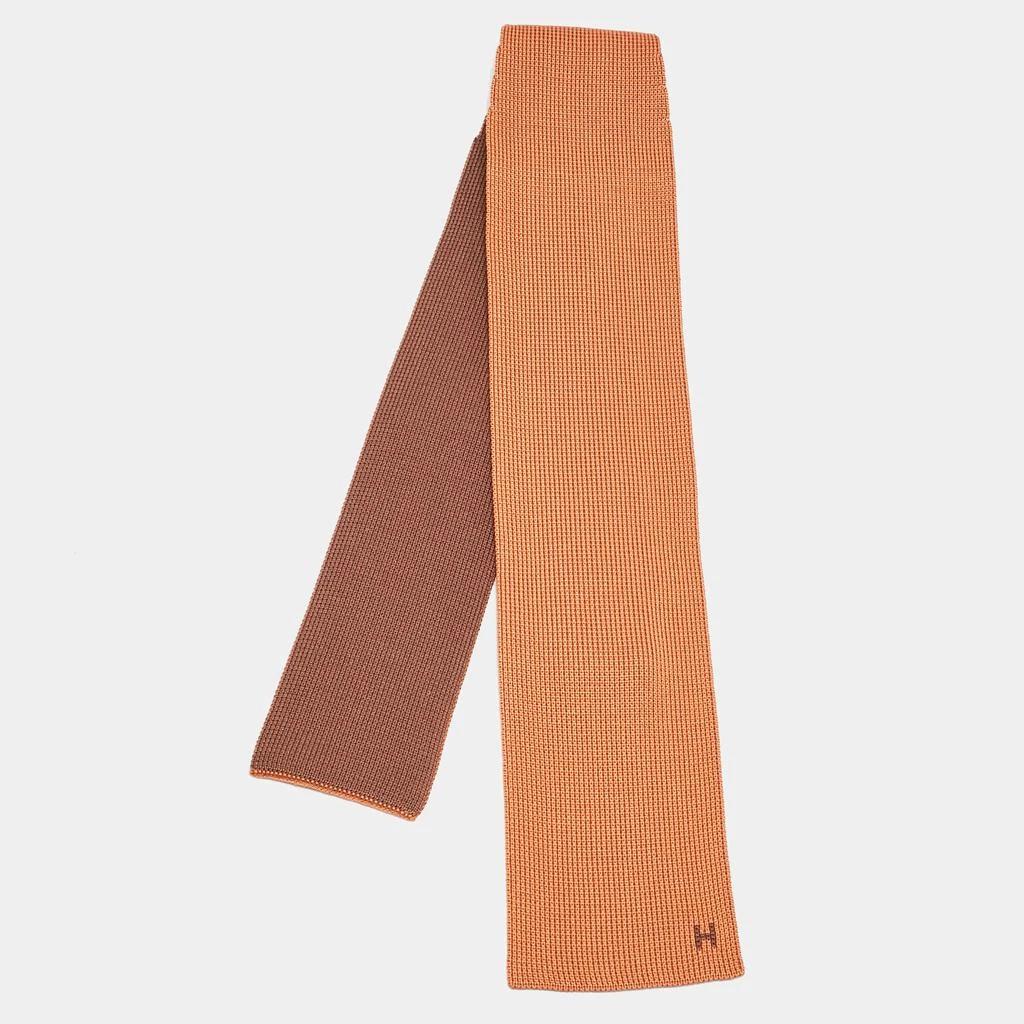 Hermes Hermès Brown Silk Knit 4 Temps Tie 1
