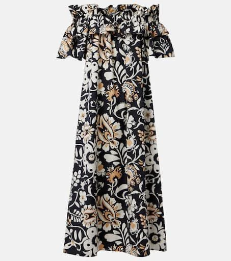 LA DOUBLE J Breakfast ruffled cotton poplin midi dress 1