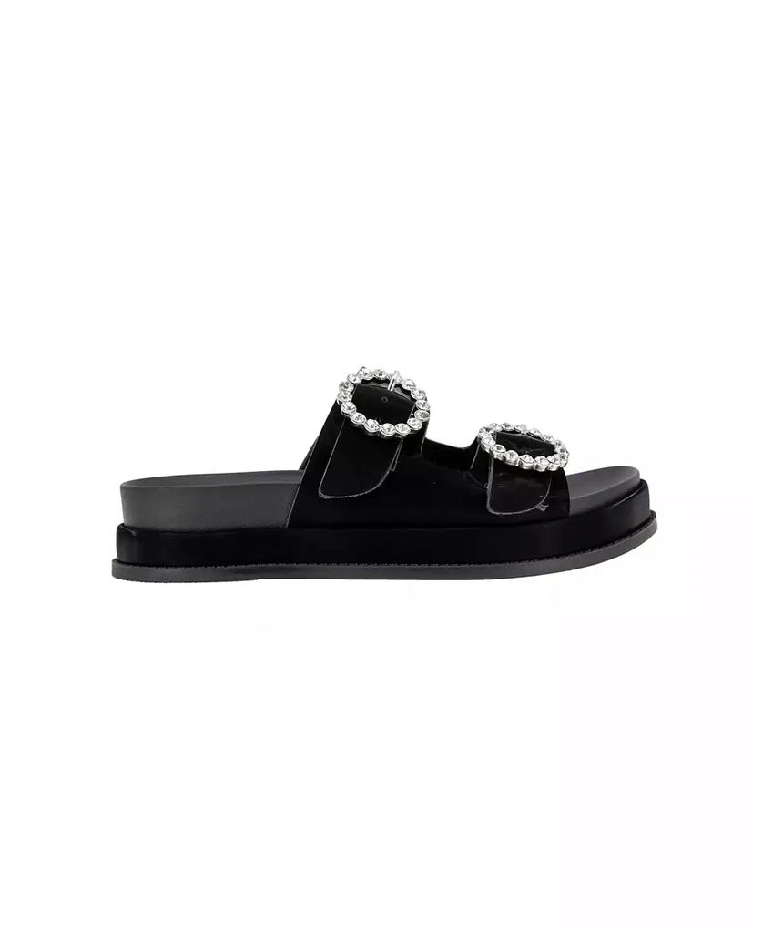 BCBG Women's Batina Rhinestone Buckle Double Band Flat Sandals 2