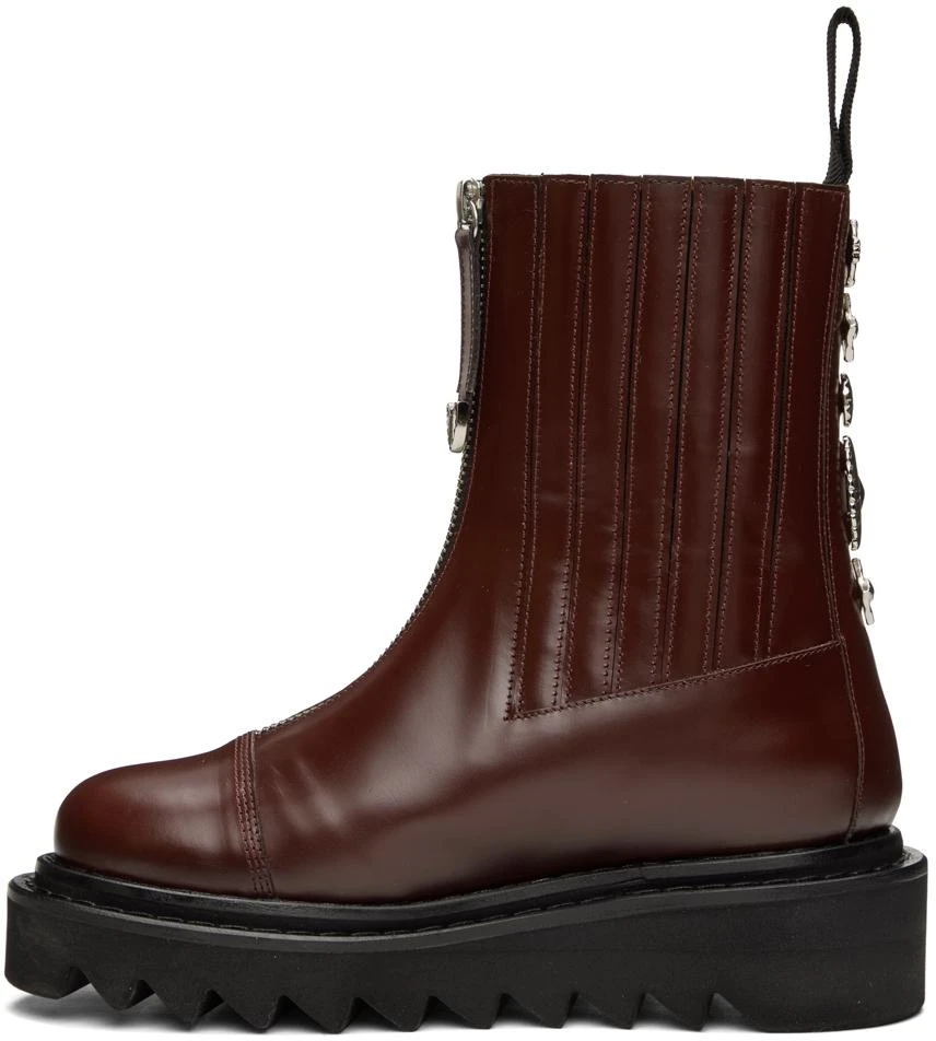 Toga Pulla Burgundy Side Gore Zip Boots 3