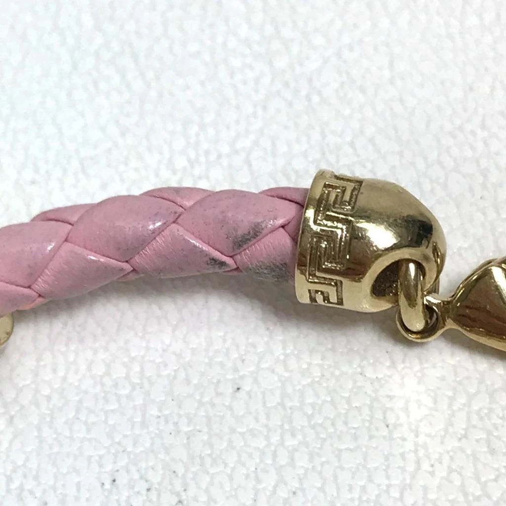 Versace gold pink Leather Metal Charm Bracelet (Pre-Owned) 4