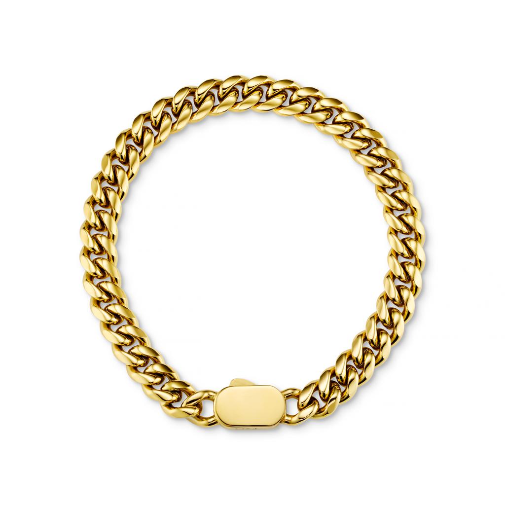 Orelia & Joe Chunky Flat Curb & Solid Clasp Bracelet