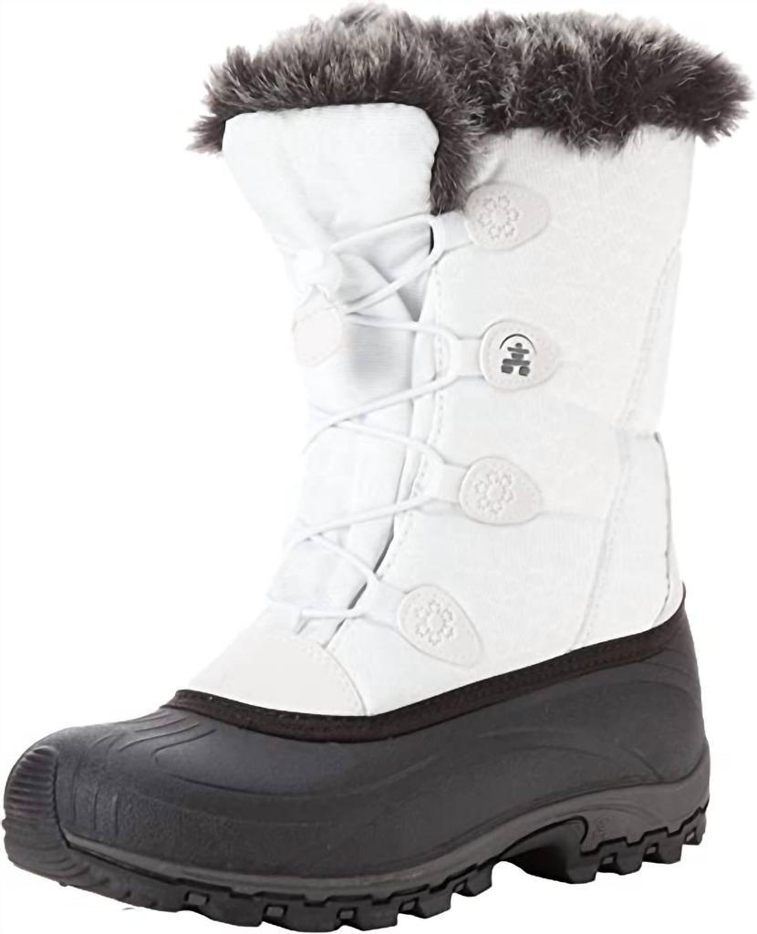 Kamik Kamik - Women's Momentum Pull On Rounded Toe Waterproof Fur Trim Ankle Snow Boots