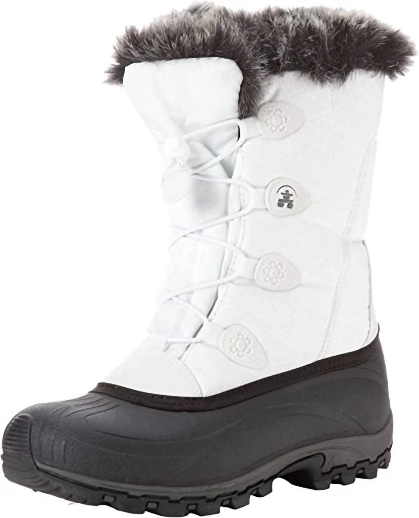 Kamik Kamik - Women's Momentum Pull On Rounded Toe Waterproof Fur Trim Ankle Snow Boots 1