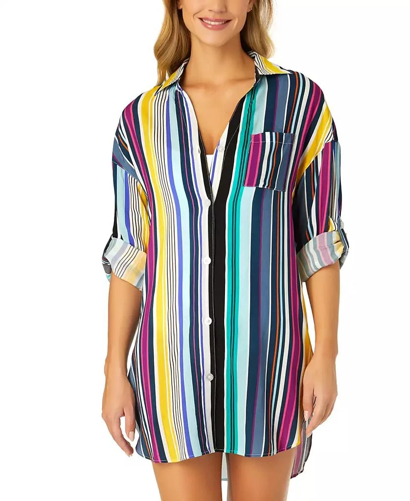 Anne Cole Women's Boyfriend Shirt Swim Cover-Up 1