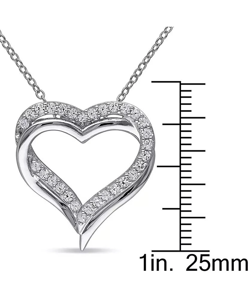 Macy's Lab-Grown White Sapphire Heart 18" Pendant Necklace (5/8 ct. t.w.) in Sterling Silver 3