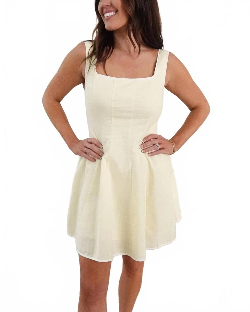 knee length dresses for ladies Minimalist Butter Yellow Asymmetric Halter Neck Linen Maxi Dress – Modista  Thirty-One