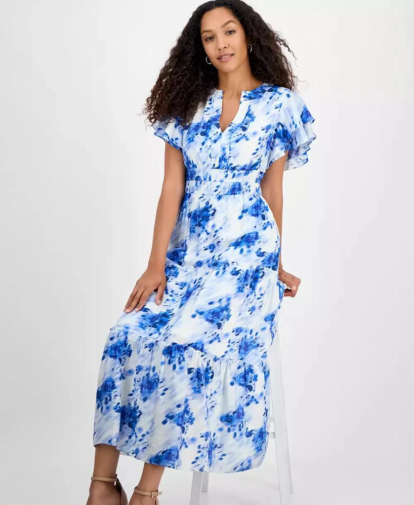 julia jordan Women's Printed Ruffle-Sleeve Midi Dress 3