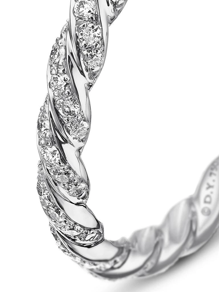 David Yurman Pavé Petite Band Ring in 18K White Gold 6