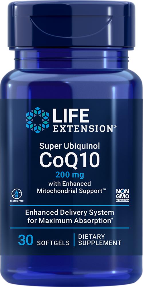 Life Extension Super Ubiquinol CoQ10 with Enhanced Mitochondrial Support™, 30 softgels - 200 mg (200 mg, 30 softgels), Life Extension