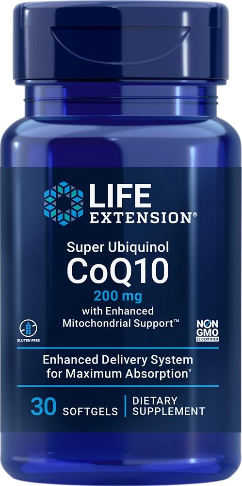 Life Extension Super Ubiquinol CoQ10 with Enhanced Mitochondrial Support™, 30 softgels - 200 mg (200 mg, 30 softgels), Life Extension 1