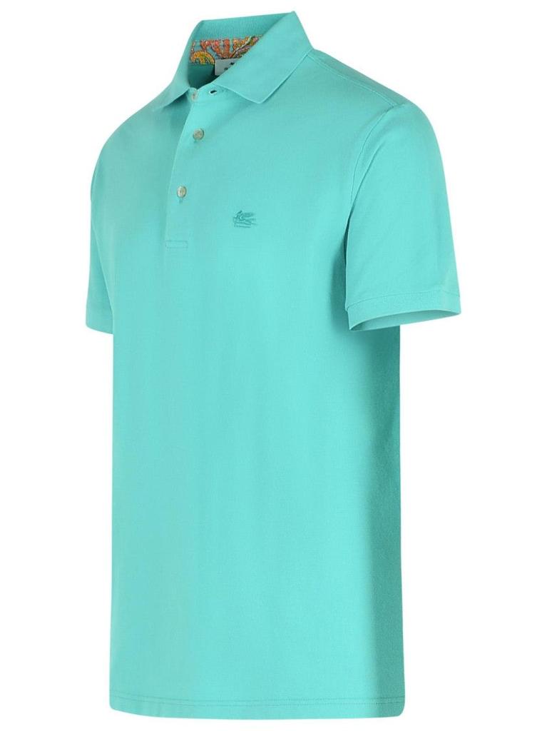 【送料&関税込】Etro roma Polo Shirt In Light Blue Cotton ETRO Roma' Light Blue Cotton Polo Shirt - Polo Shirts