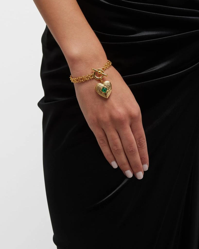 BEN-AMUN Toggle Bracelet with Stone and Heart Locket 2