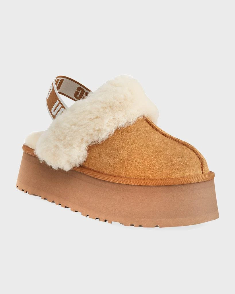 UGG Funkette Suede Shearling Platform Slippers 2